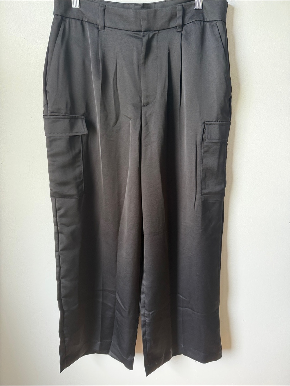 DKNY Black Wide-Leg Cargo Trousers